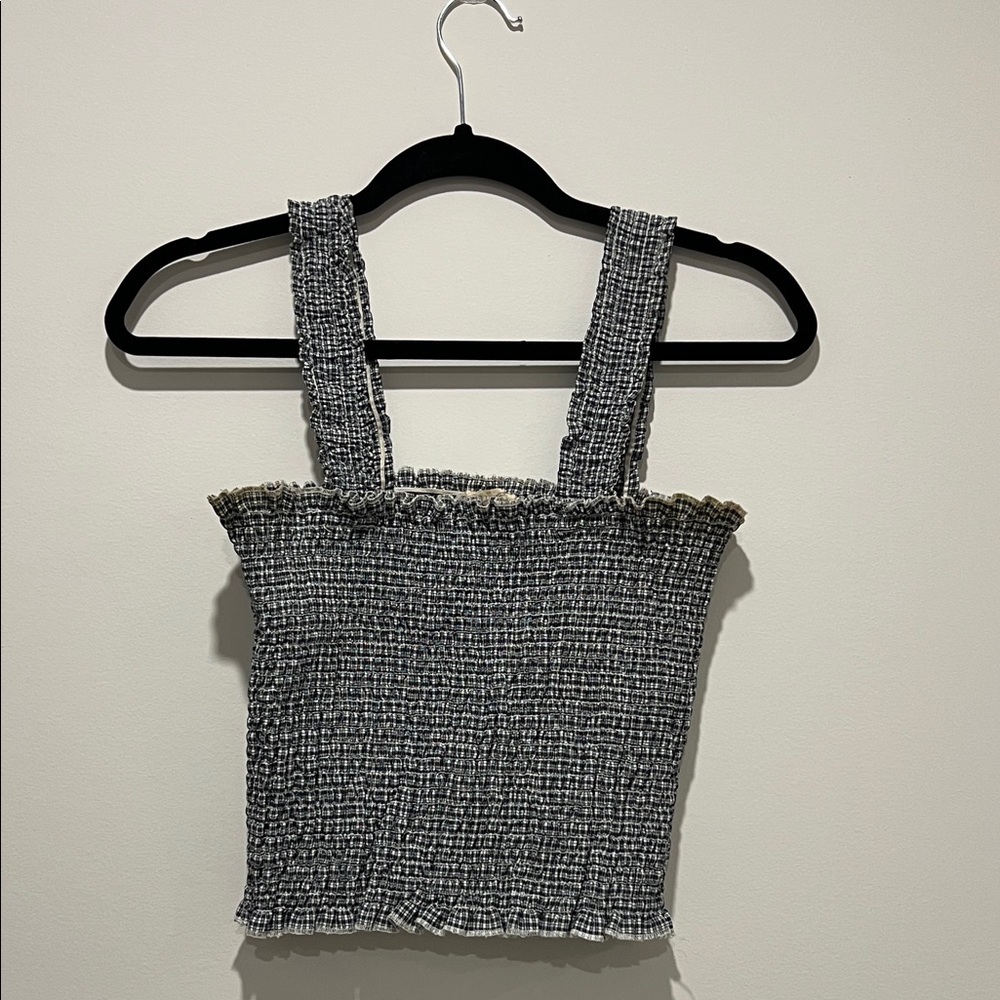 Brandy Melville Black and White Textured Tank Top